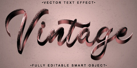 Poster - Brown Oldest Vintage Vector Fully Editable Smart Object Text Effect