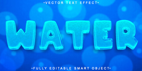 Poster - Cartoon Water Vector Fully Editable Smart Object Text Effect