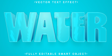 Poster - Cartoon Water Vector Fully Editable Smart Object Text Effect