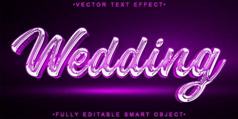 Poster - Luxury Elegant Shiny Purple Wedding Vector Fully Editable Smart Object Text Effect