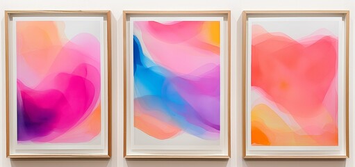 Wall Mural - abstract background of art illustration framed in minimalism style swirl free form curve and line set on wall, mockup idea,