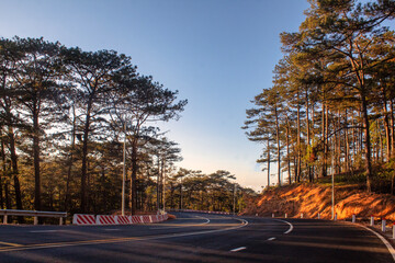 Prenn pass in Dalat, Vietnam. Dalat is located 1,500 m above sea level on the Langbian Plateau in the southern parts of Central Highlands.