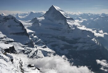 Wall Mural - A view of the Eiger Mountain in the Swiss Alps