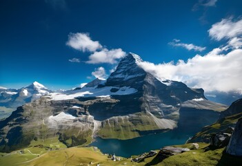 Canvas Print - A view of the Eiger Mountain in the Swiss Alps