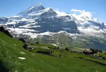 Wall Mural - A view of the Eiger Mountain in the Swiss Alps