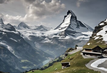 Canvas Print - A view of the Matterhorn in the Swiss Alps