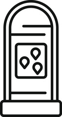 Aufkleber - Line drawing of a city navigation terminal showing multiple locations on the screen