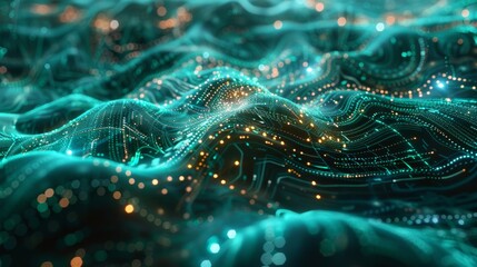 Aufkleber - Digital Brain: A voyage through artificial intelligence and vast data landscapes