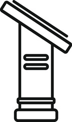 Aufkleber - Line icon of a digital information kiosk standing outdoors, providing information to passersby