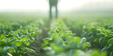 Wall Mural - Leveraging Technology for Efficient Crop Production A Farmer's Approach. Concept Agricultural Technology, Crop Management, Farming Innovations, Sustainable Practices, Digital Solutions