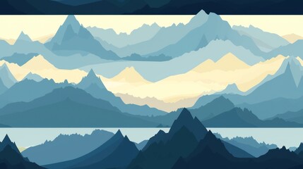 Poster - Mountain Range Illustration with Layers