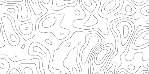 Fototapete - Abstract geographic contour terrain mountain relief. Modern design with White background with topographic wavy pattern design. Topographic map background geographic line.