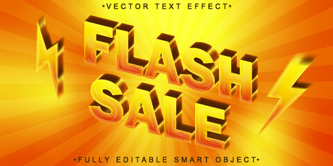 Poster - Orange Flash Sale Vector Fully Editable Smart Object Text Effect