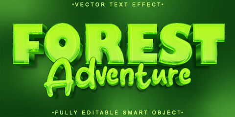 Poster - Green Forest Travel Vector Fully Editable Smart Object Text Effect