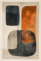 Poster - Minimalist abstract art print. Watercolor wall art. Modern painting. Created with Generative AI technology