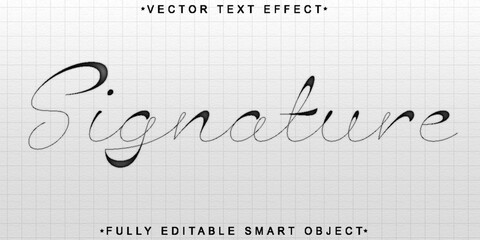 Poster - Handwritten Script Signature Vector Fully Editable Smart Object Text Effect