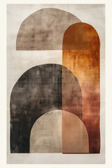 Poster - Minimalist abstract art print. Watercolor wall art. Modern painting. Created with Generative AI technology