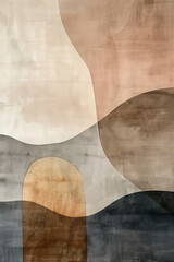 Poster - Minimalist abstract art print. Watercolor wall art. Modern painting. Created with Generative AI technology
