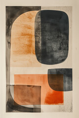 Poster - Minimalist abstract art print. Watercolor wall art. Modern painting. Created with Generative AI technology