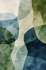 Poster - Minimalist abstract art print. Watercolor wall art. Modern painting. Created with Generative AI technology