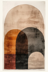 Poster - Minimalist abstract art print. Watercolor wall art. Modern painting. Created with Generative AI technology