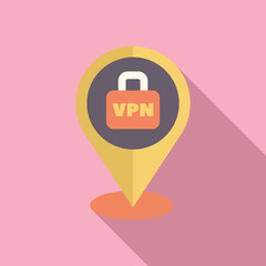 Poster - Location pin pointing a vpn padlock, representing a secure and encrypted internet connection