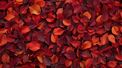 Poster - Autumnal Red and Orange Leaves Texture