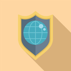 Poster - Shield is protecting a globe, providing security for the entire world
