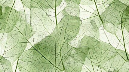 Sticker - Abstract Green Leaf Veins Pattern