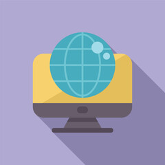 Poster - Globe is displaying on a computer monitor screen, representing global connectivity and internet access