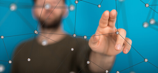 Poster - touch Futuristic wave, Futuristic data stream