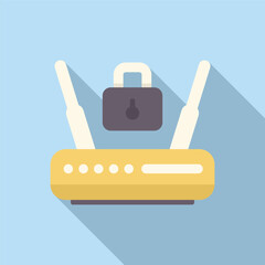 Poster - Wireless router being secured with a padlock, symbolizing network security and data protection