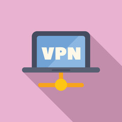 Poster - Laptop connecting to vpn server, ensuring secure and encrypted internet connection