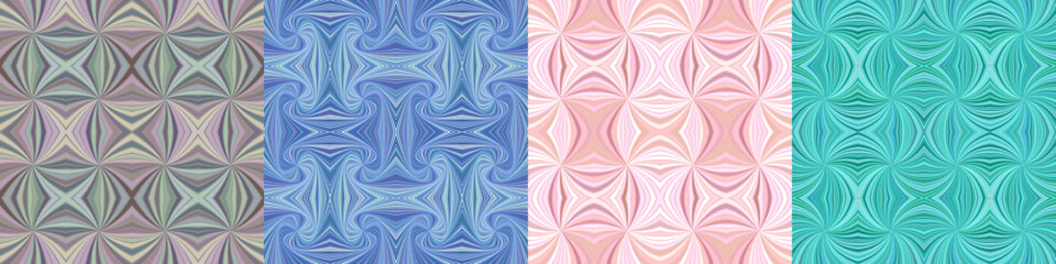 Poster - Abstract seamless curved stripe pattern set
