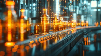 Poster - A communication network for industrial technology. Factory automation. The world of Industry 4.0.