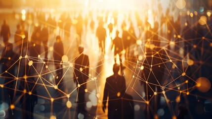 Poster - A group of businesses. The concept of a business network.