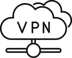 Poster - Simple icon of a vpn connection providing secure cloud computing over a network
