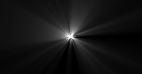Poster - White light, beams and rays on dark background with animation for heaven, flash and portal in outer space. Graphic, source and shine for creation, universe and start of time with gateway in galaxy