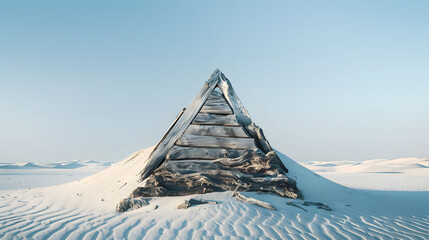 Wall Mural - A pyramid-shaped structure is standing in the middle of a desert