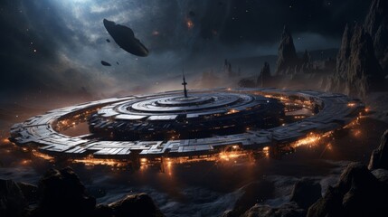 Wall Mural - spaceships in outer space.