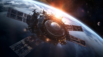 Wall Mural - spaceships in outer space.