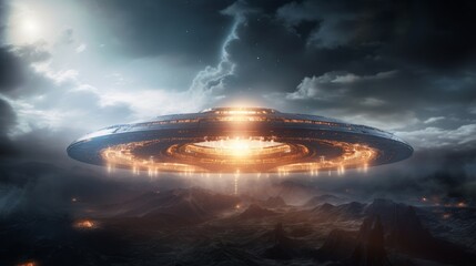 Wall Mural - spaceships in outer space.