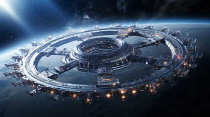 Wall Mural - Spaceships in Outer Space.