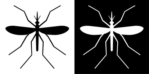 Poster - ofvs627 OutlineFilledVectorSign ofvs - mosquito vector icon . culicidae . dengue chikungunya fever . aedes aegypti . isolated transparent . outline and filled version . AI 10 / EPS 10 / PNG . g11970