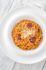 Wall Mural - Portion of chorizo risotto