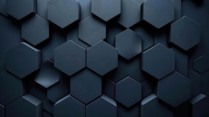 Poster - Abstract hexagon dark background. Modern banner	