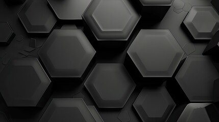 Poster - Abstract hexagon dark background. Modern banner	
