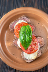 Canvas Print - Caprese beef steak