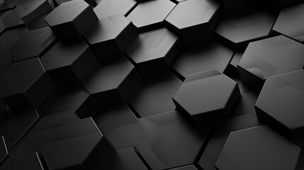 Poster - Abstract hexagon dark background. Modern banner	