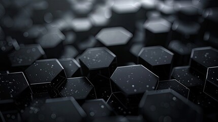 Poster - Abstract hexagon dark background. Modern banner	